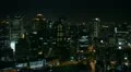 Establishing Shot Osaka Skyline Aerial Evening Lights Traffic Rush Hour Cars Lit HD Footage