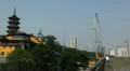 Establishing Shot Panoramic Scenery Nanjing Urban Scene Pan Left Skyline Temple HD Footage