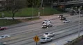 Establishing Shot Panoramic View Pan Right Freeway Highway Traffic Busy Commute HD Footage