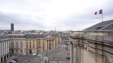 Establishing Shot of Paris 5th District Seen from the Pantheon Rooftop Stock Footage 259863456