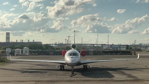 Establishing Shot of Private Jet Stock Footage 249128048