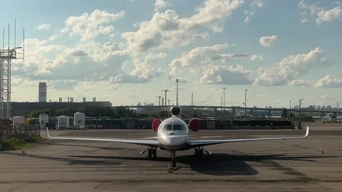 Establishing Shot of Private Jet Stock Footage 249128062