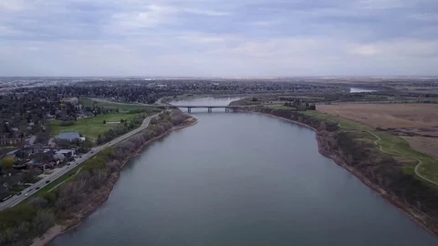 Establishing shot of river Stock Footage 77711676