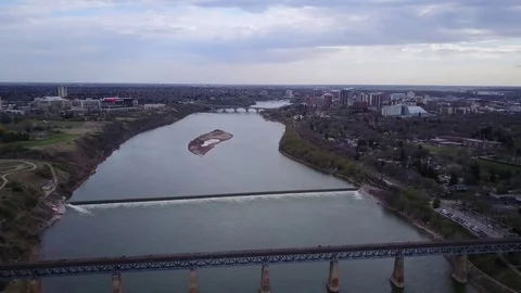 Establishing shot of river Stock Footage 77711722