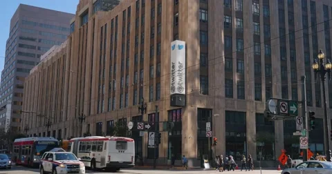 Establishing Shot of Twitter Headquarters in San Francisco  	 Stock Footage