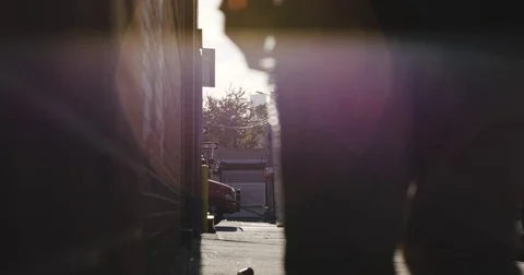 An establishing shot of an unrecognizable walking in Brooklyn Stock-Footage 70240929