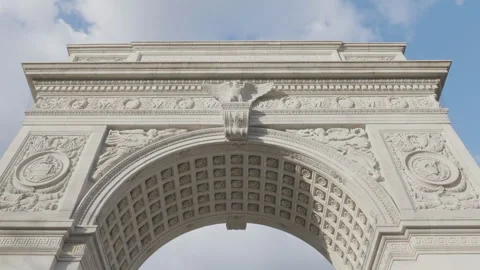 Establishing shot of The Washington Square Arch Stock Footage 275594932