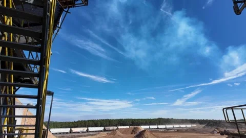 Establishing Shot of a Wood Pellet Processing Plant. Panning Shot. Stock Footage 273678436