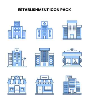 Establishment Blue UI Icons Pack Ilustración de archivo