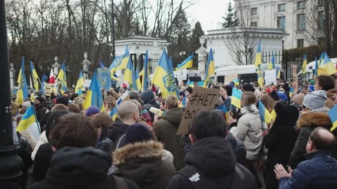 Establishment Demonstration, Protest Against The Russian War In Ukraine Stock Footage 171108133