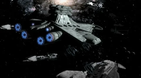 Establishment shot Alien fleet Video stock 8509391