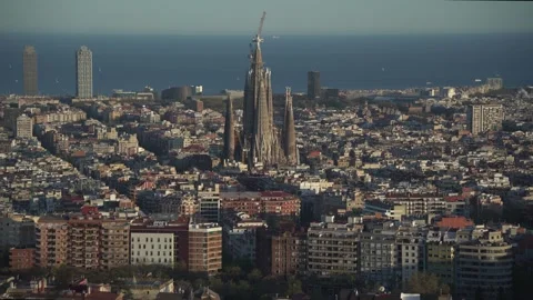 Establising shot of Barcelona Stock Footage 332135904
