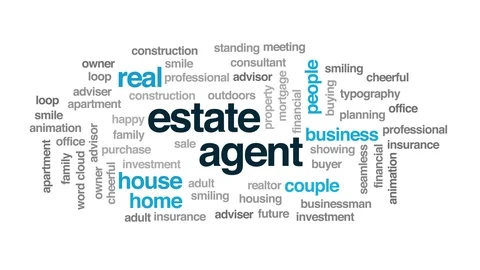 Estate agent animated word cloud. Kineti... | Stock Video | Pond5
