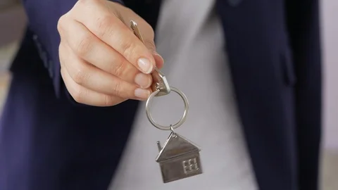 Estate Agent Showing House Keys Stock-Footage 115366249
