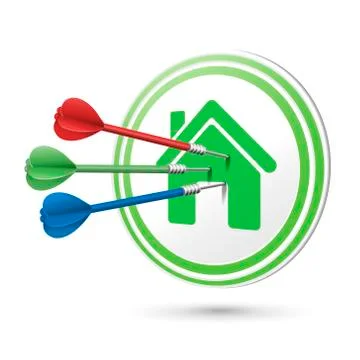 Estate concept target with darts hitting on it Stock Illustration