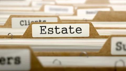 Estate Concept with Word on Folder Stock Illustration