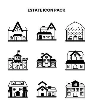 Estate DuoTone Vector Icons Pack Stock Illustration