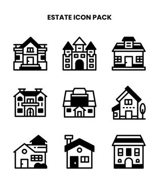 Estate DuoTone Vector Icons Pack Stock Illustration