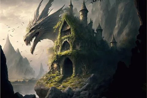 An Estate Within A Valley Stock Illustration