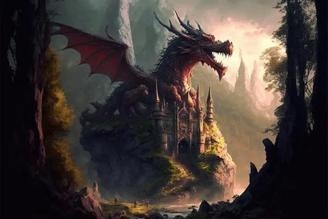 An Estate Within A Valley Stock Illustration