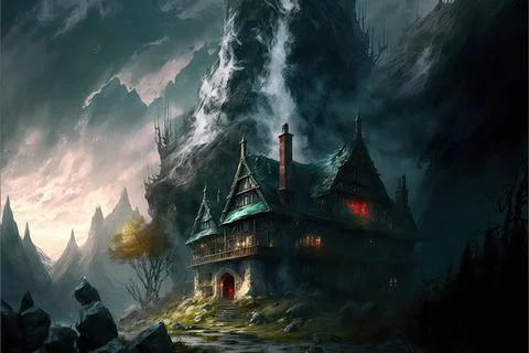 An Estate Within A Valley Stock Illustration