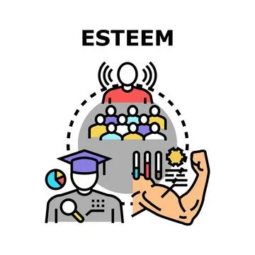 Esteem concept generating respect and self worth Stock Illustration
