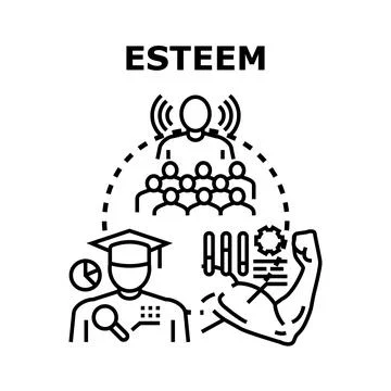 Esteem concept generating respect and self worth Stock Illustration