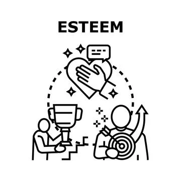 Esteem concept showing self respect and achievement development Stock Illustration