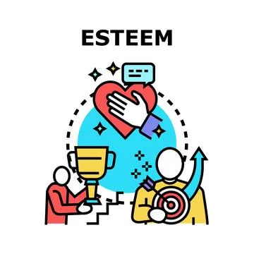 Esteem concept showing self respect and achievement development Stock Illustration