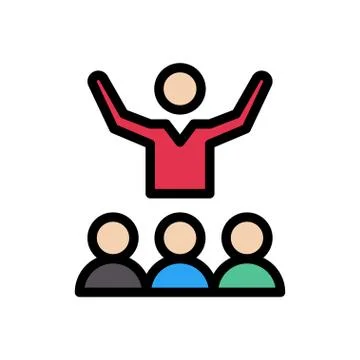 Esteem flat color icon Stock Illustration