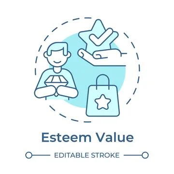 Esteem value soft blue concept icon 스톡 일러스트