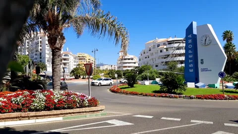 Estepona roundabout Stock Footage 160243770