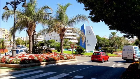 Estepona roundabout Stock Footage 160243777