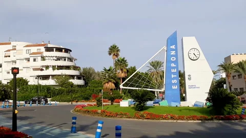 Estepona roundabout Stock Footage 163502630