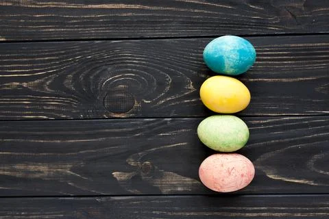 Ester eggs dark background Stock Photos