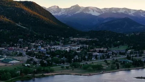 Estes Park Downtown Summer 01 | Rocky Mountains | Colorado | 4K Drone Footage Stock Footage 289769743