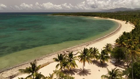Estillero-beach-las-terrenas-aerial-view-12 Stock Footage 341604652