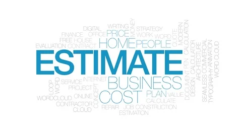 Estimate animated word cloud. Kinetic typography. Vidéo 106511641