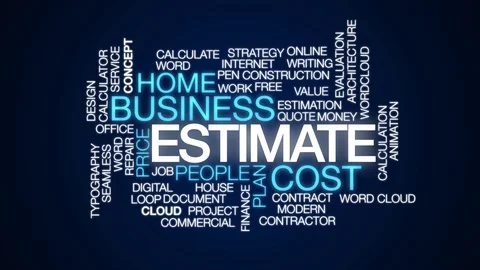 Estimate animated word cloud. Kinetic typography. Vidéo 106511754