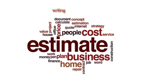 Estimate animated word cloud, text design animation. Vidéo 71477247