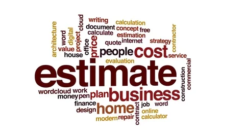 Estimate animated word cloud, text design animation. Vidéo 71789383