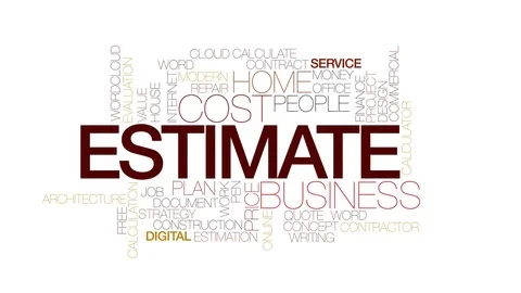 Estimate animated word cloud, text design animation. Kinetic typography. Vidéo 72004771