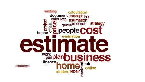 Estimate animated word cloud, text design animation. Vidéo 72328752