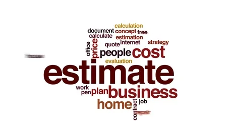 Estimate animated word cloud, text design animation. Vidéo 72754556