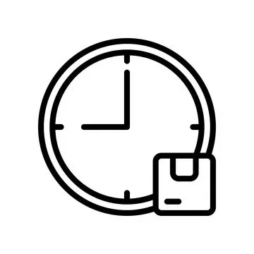 Estimated Time of Package Arrival icon, estimated package delivery. Stock Illustration