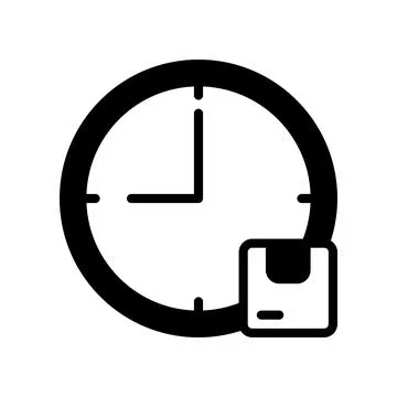 Estimated Time of Package Arrival icon, estimated package delivery. Stock Illustration