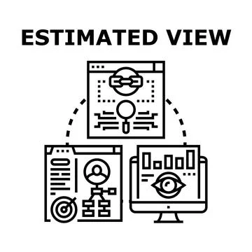 Estimated view and data analysis concept 스톡 일러스트