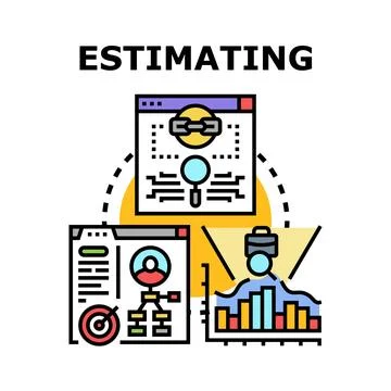 Estimating business data for project planning and analysis Stock Illustration