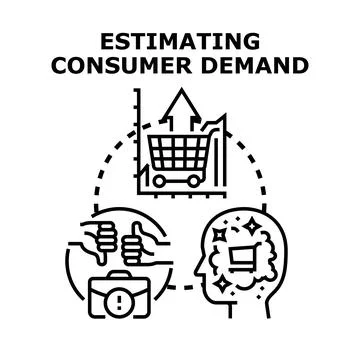 Estimating consumer demand vector concept illustration Stock Illustration