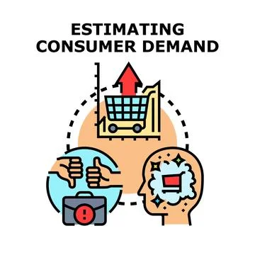 Estimating consumer demand vector concept illustration Stock Illustration